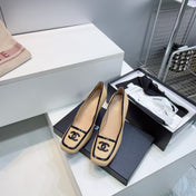CHANEL 26S HIGH HEEL PUMPS 85 MM IN BEIGE CALFSKIN WITH BLACK PATENT