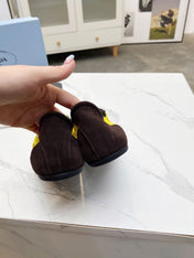 COLLAPSE SNEAKERS IN CHOCOLATE SUEDE AND YELLOW NYLON