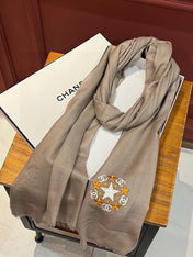 SCARF 200 CM IN MEDIUM BROWN CASHMERE 394614