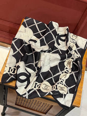 CHANEL 25S SCARF 110 IN CASHMERE SILK 730603
