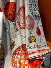 LV SCARF 140 CM IN WOOL MIX SILK 735799
