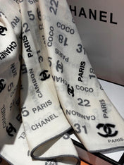 CHANEL 25S SCARF 180 IN CASHMERE SILK 738479