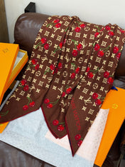 LV SCARF 140 CM IN WOOL MIX SILK 737265