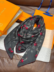 LV SCARF 140 CM IN SILK-CASHMERE BLEND 737268