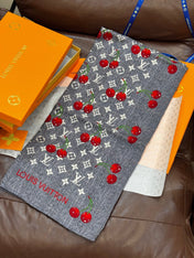 LV SCARF 140 CM IN SILK-CASHMERE BLEND 737270