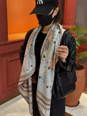 LV SCARF 140 CM IN SILK-CASHMERE BLEND 737276
