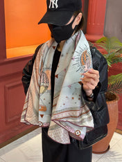 LV SCARF 140 CM IN SILK-CASHMERE BLEND 737276