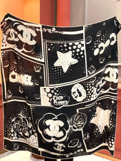 CHANEL 25S SCARF 140 IN SILK AND CASHMERE 931993