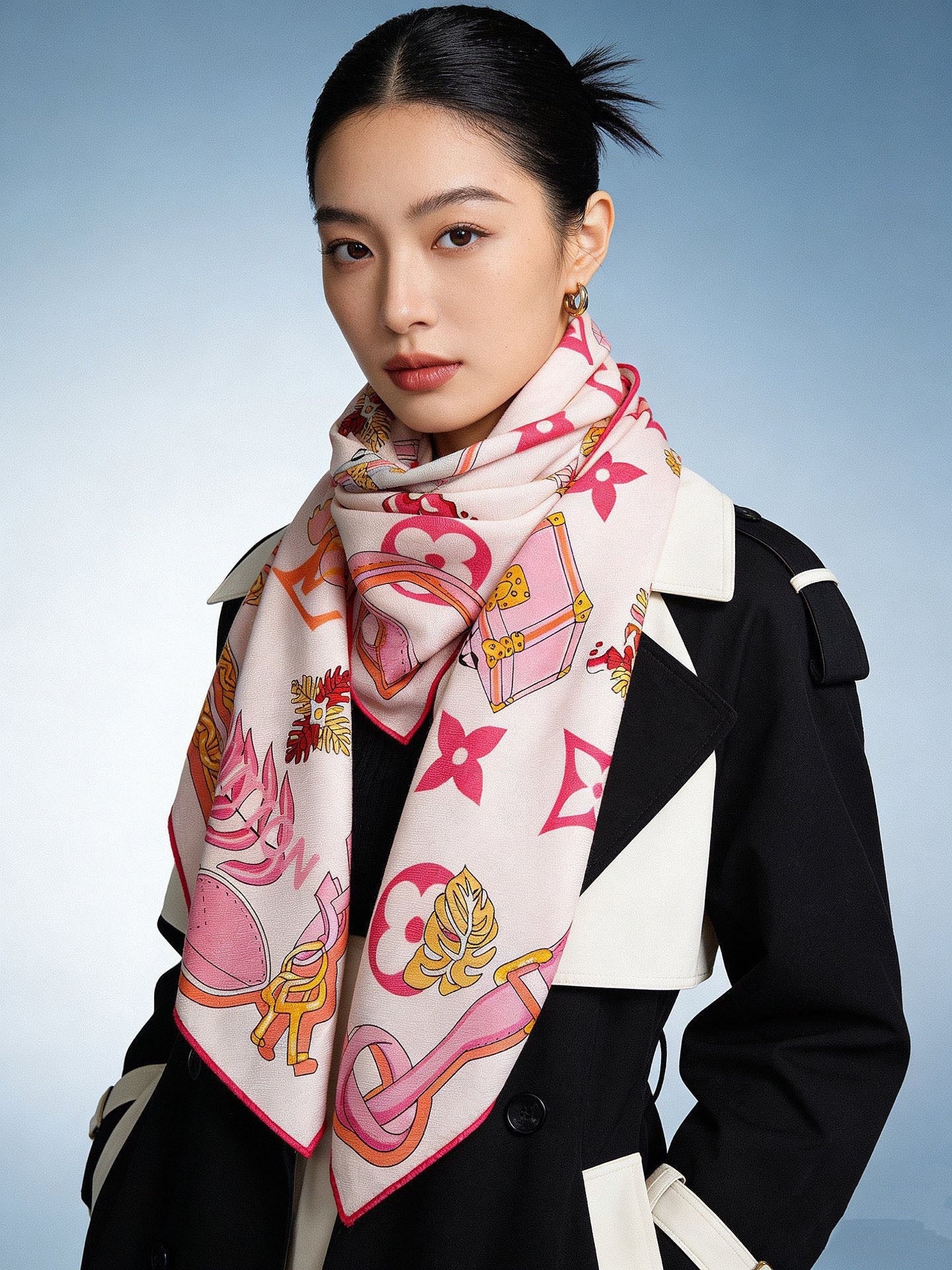 LV 26S SCARF 135 IN CASHMERE AND SILK 316735