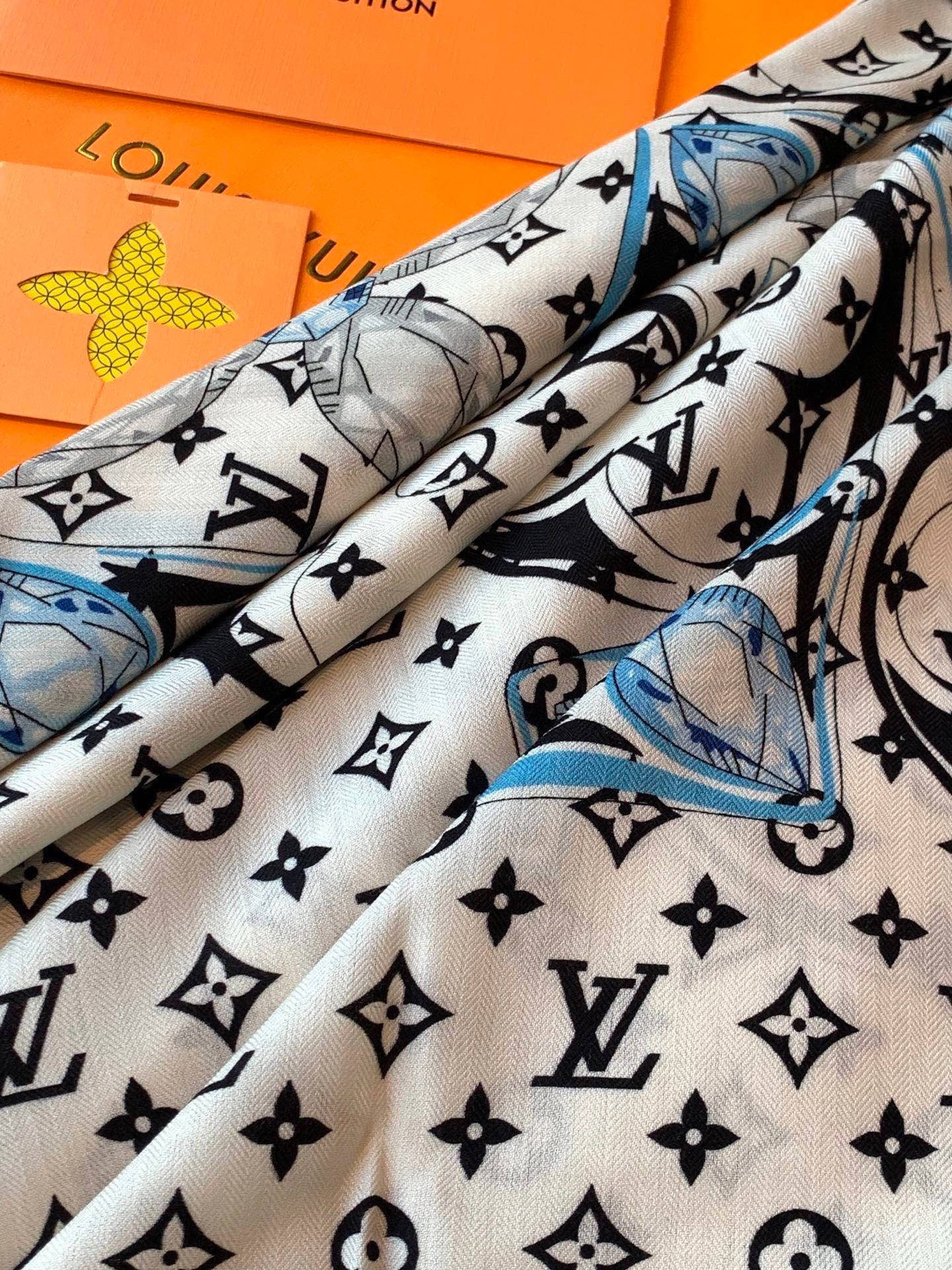 LV 26S SCARF 135 IN CASHMERE AND SILK 316755