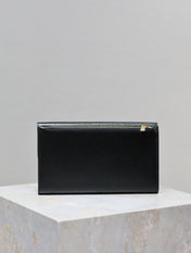 UPTOWN WALLET 21 IN BLACK CALFSKIN GOLD LOGO