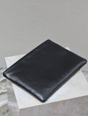 CALYPSO LARGE POUCH 30 IN BLACK SMOOTH LAMBSKIN