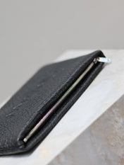 POUCH WITH ELEPHANT TEXTURE 23 IN BLACK LAMBSKIN LOGO EMBOSSED