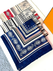 HERMES 25S SCARF 135 IN CASHMERE SILK 729040