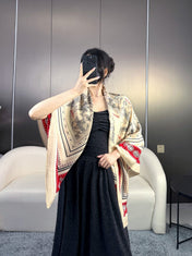 HERMES 25S SCARF 135 IN CASHMERE SILK 729039