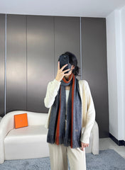SCARF 180 CM IN SLATE GRAY CASHMERE 356236