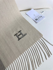 SCARF 190 CM IN ECRU TAN CASHMERE 364769