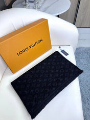 SCARF 180 CM IN BLACK CLASSIC MONOGRAM CASHMERE 396441
