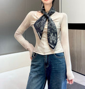 CHANEL 25S SCARF 90 IN TWILL SILK 740295