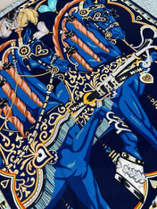 HERMES 26S PRINTED SQUARE SCARF 135 IN CASHMERE AND SILK 309425