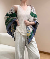 HERMES 26S SCARF 135 IN CASHMERE AND SILK 304576