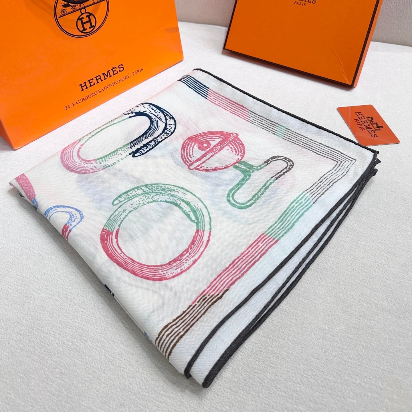 HERMES 25S SCARF 135 IN CASHMERE SILK 854593