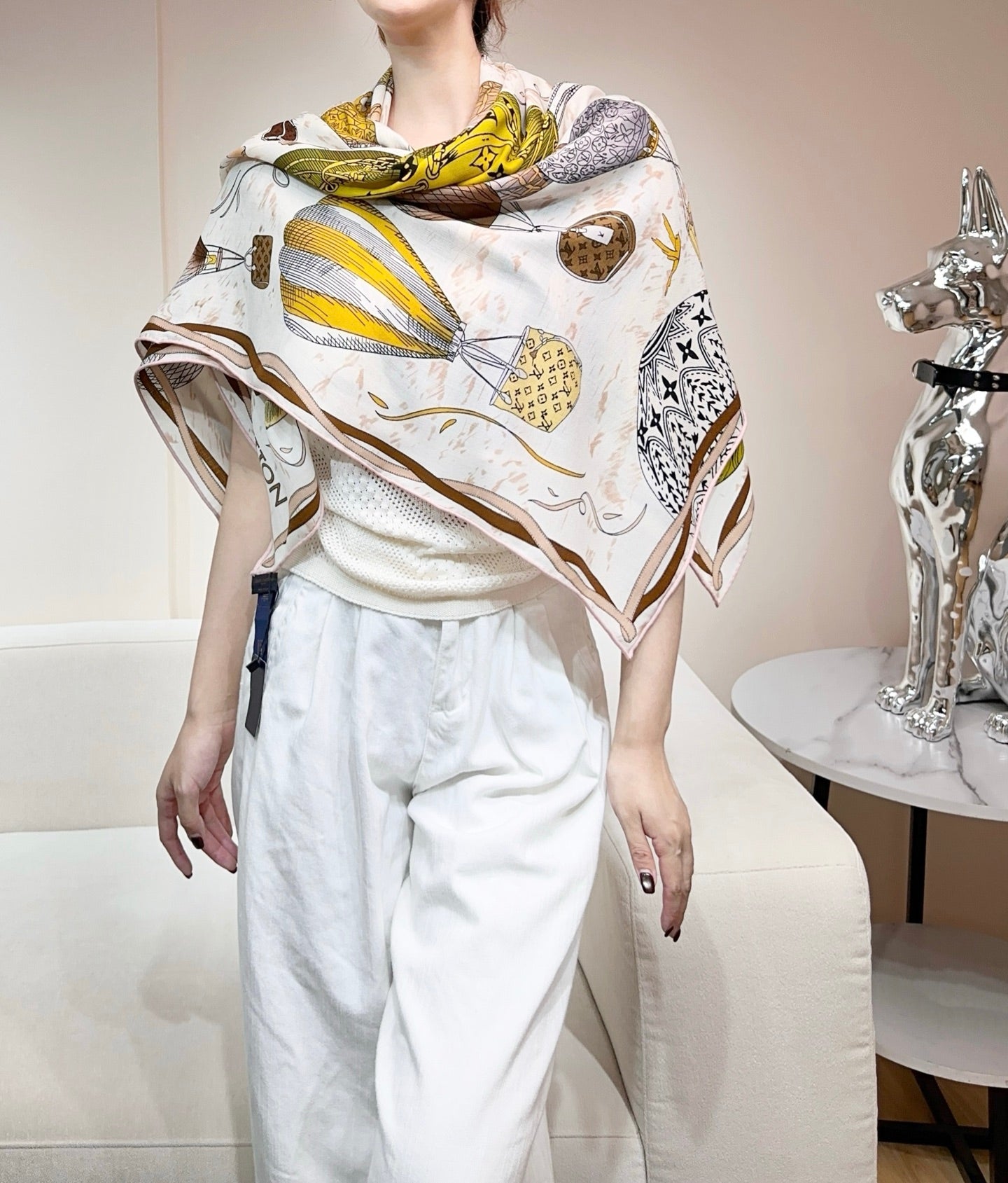 LV 26S SCARF 140 IN CASHMERE AND SILK 319697