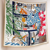 HERMES 26S PRINTED SQUARE SCARF 88 IN SILK 309442