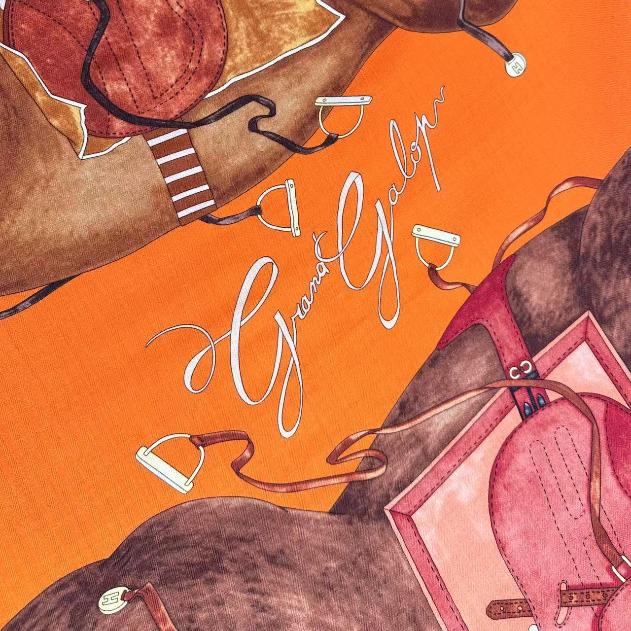 HERMES 26S SCARF 135 IN SILK AND CASHMERE 498251