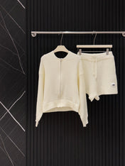ALO KNIT CARDIGAN & SHORTS SET STYLE 31