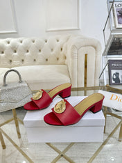 DIOR 26S HIGH-HEEL SANDALS 55MM IN DARK RED CALFSKIN WITH GOLD HARDWARE