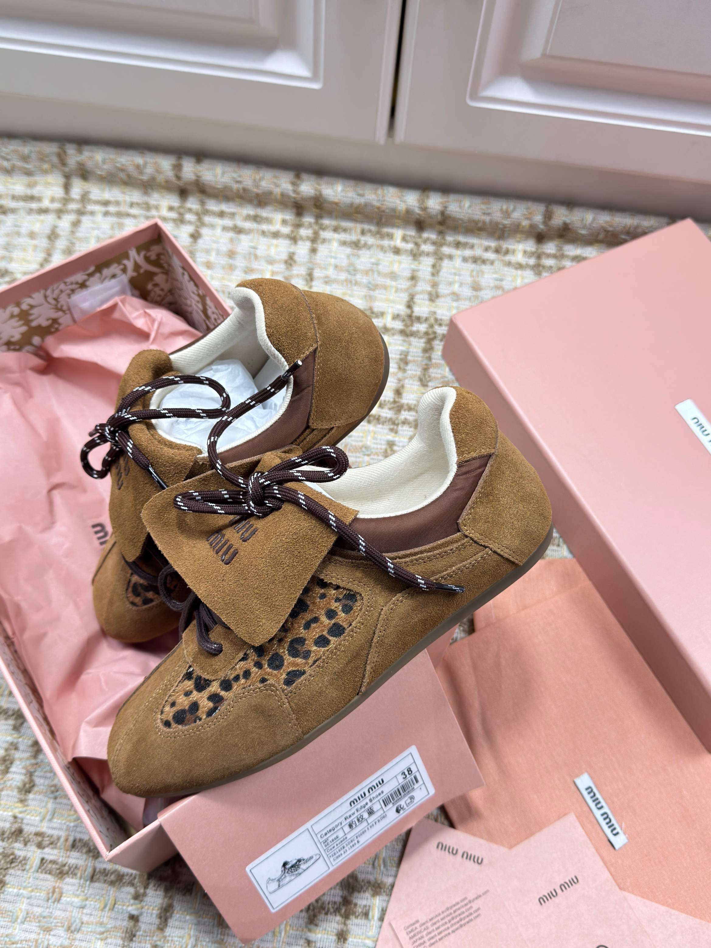 MIUMIU 26S SNEAKERS IN DARK BROWN SUEDE 01