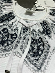 DIOR 26S LACE-COLLAR KNIT TOP 1382