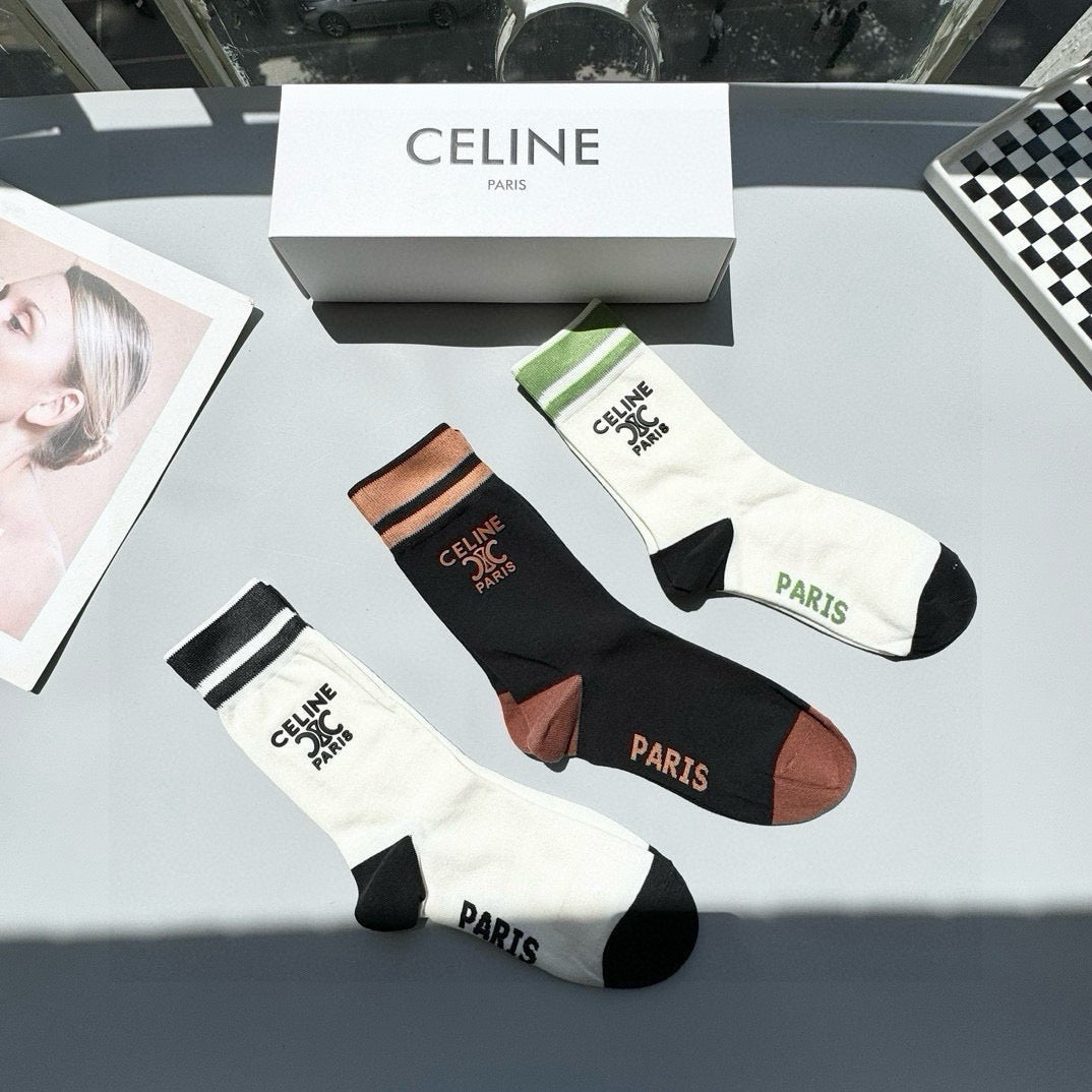 CELINE 26S CREW SOCKS 567893 (1 BOX)