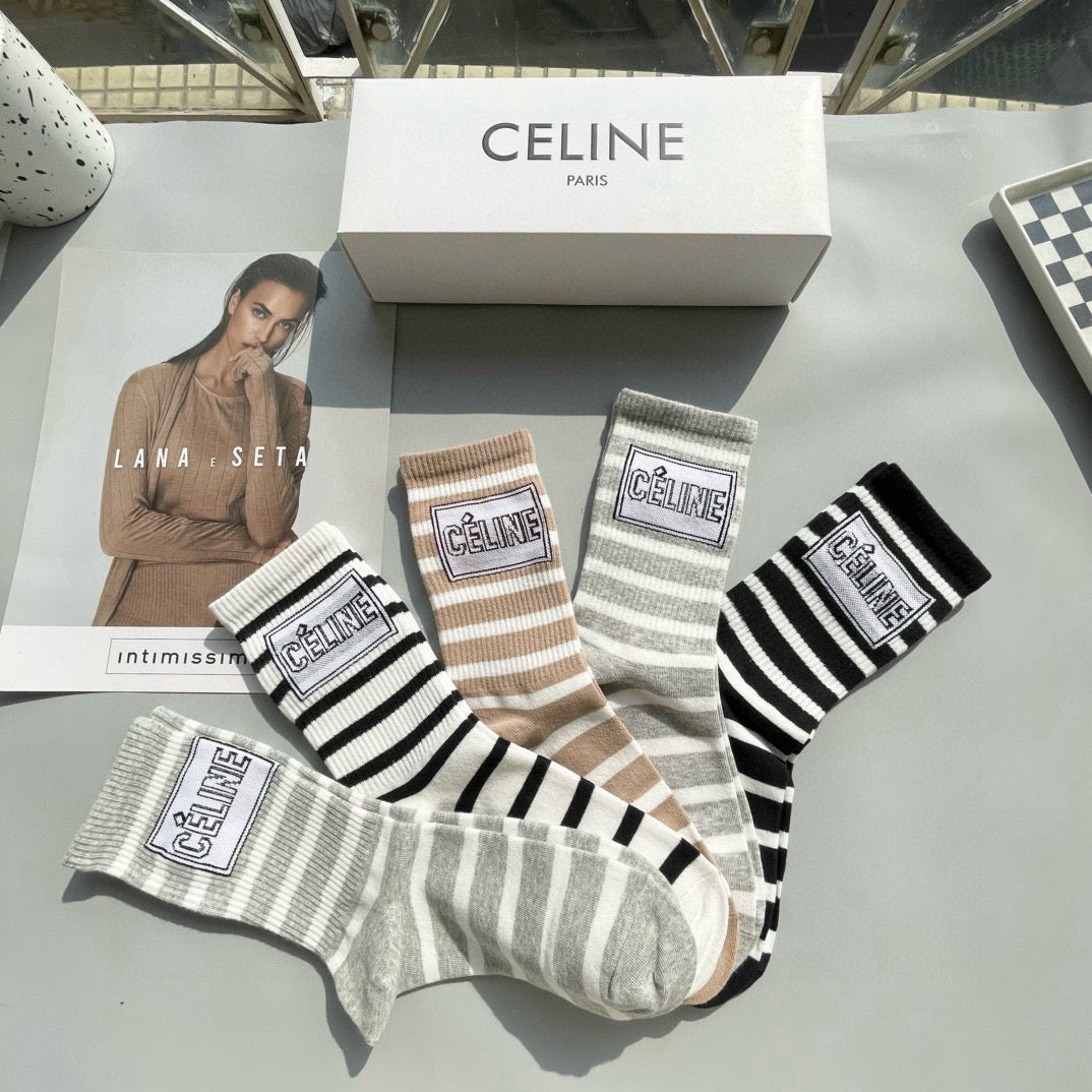 CELINE 26S CREW SOCKS 146445 (1 BOX)