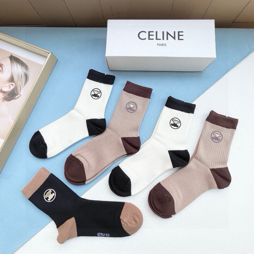 CELINE 26S CREW SOCKS 155644 (1 BOX)