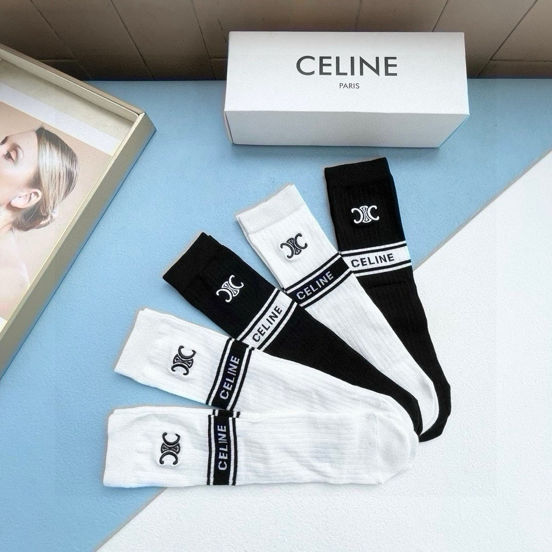CELINE 26S CREW SOCKS 413909 (1 BOX)