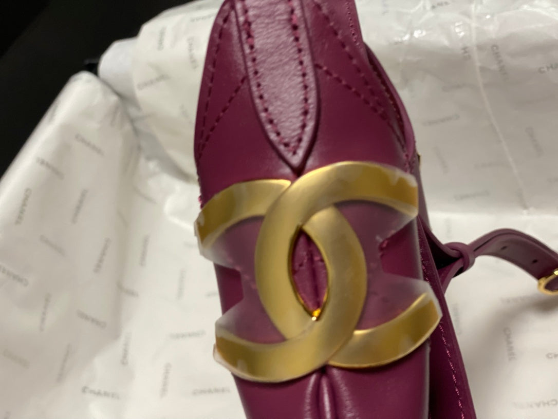 CHANEL 26S HOBO BAG 23 IN DARK RED QUILTED CALFSKIN