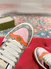 GUCCI 26S SCREENER SNEAKER IN BEIGE MIX LIGHT PINK CANVAS