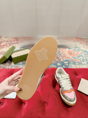 GUCCI 26S SCREENER SNEAKER IN BEIGE MIX LIGHT PINK CANVAS