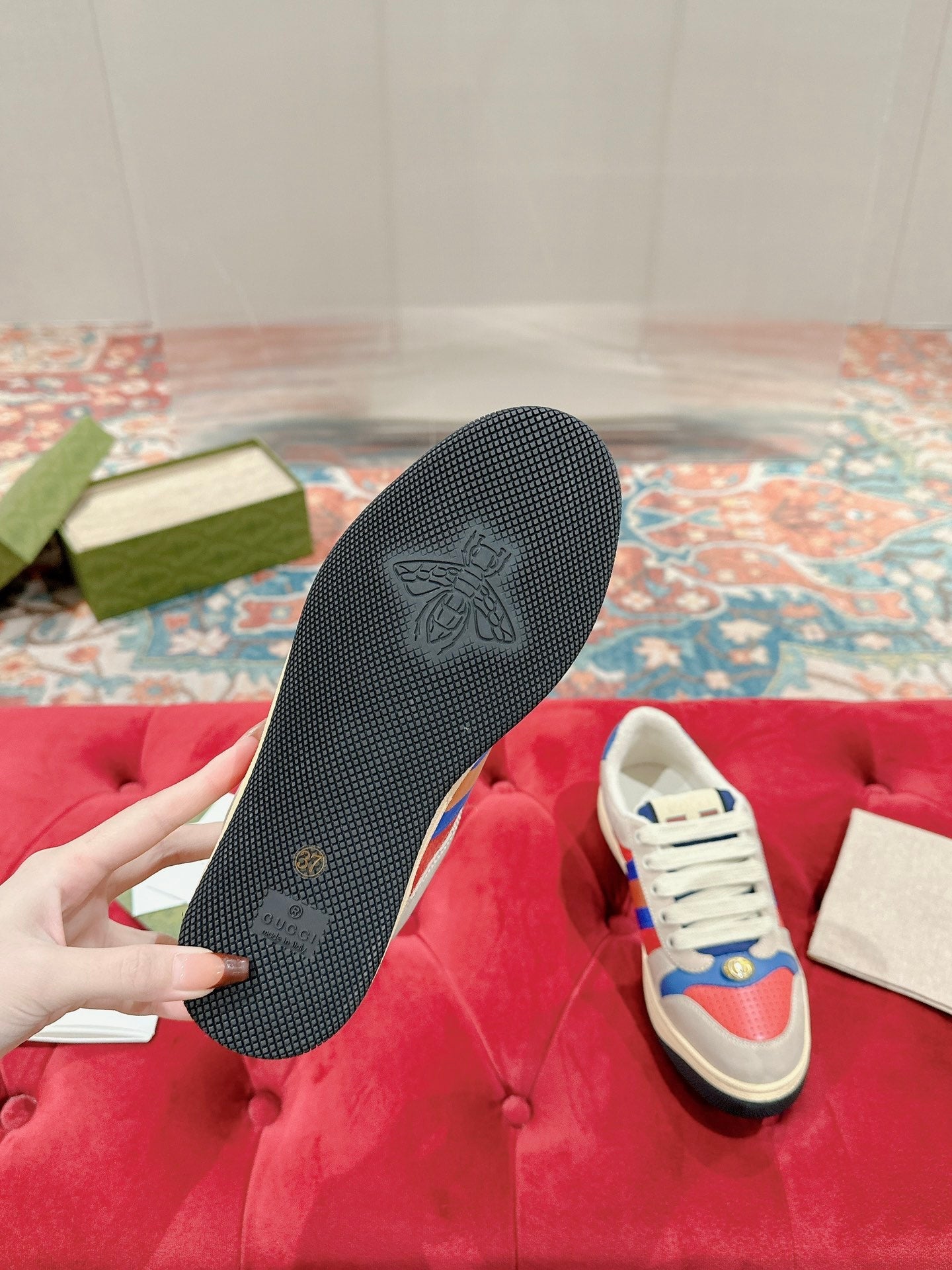 GUCCI 26S SCREENER SNEAKER IN MULTICOLOR LEATHER