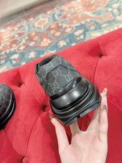GG RHYTON TRAINER CHARCOAL CALFSKIN