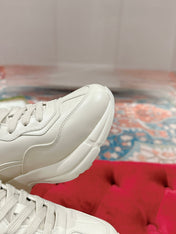 GG RHYTON LOGO TRAINER WHITE CALFSKIN