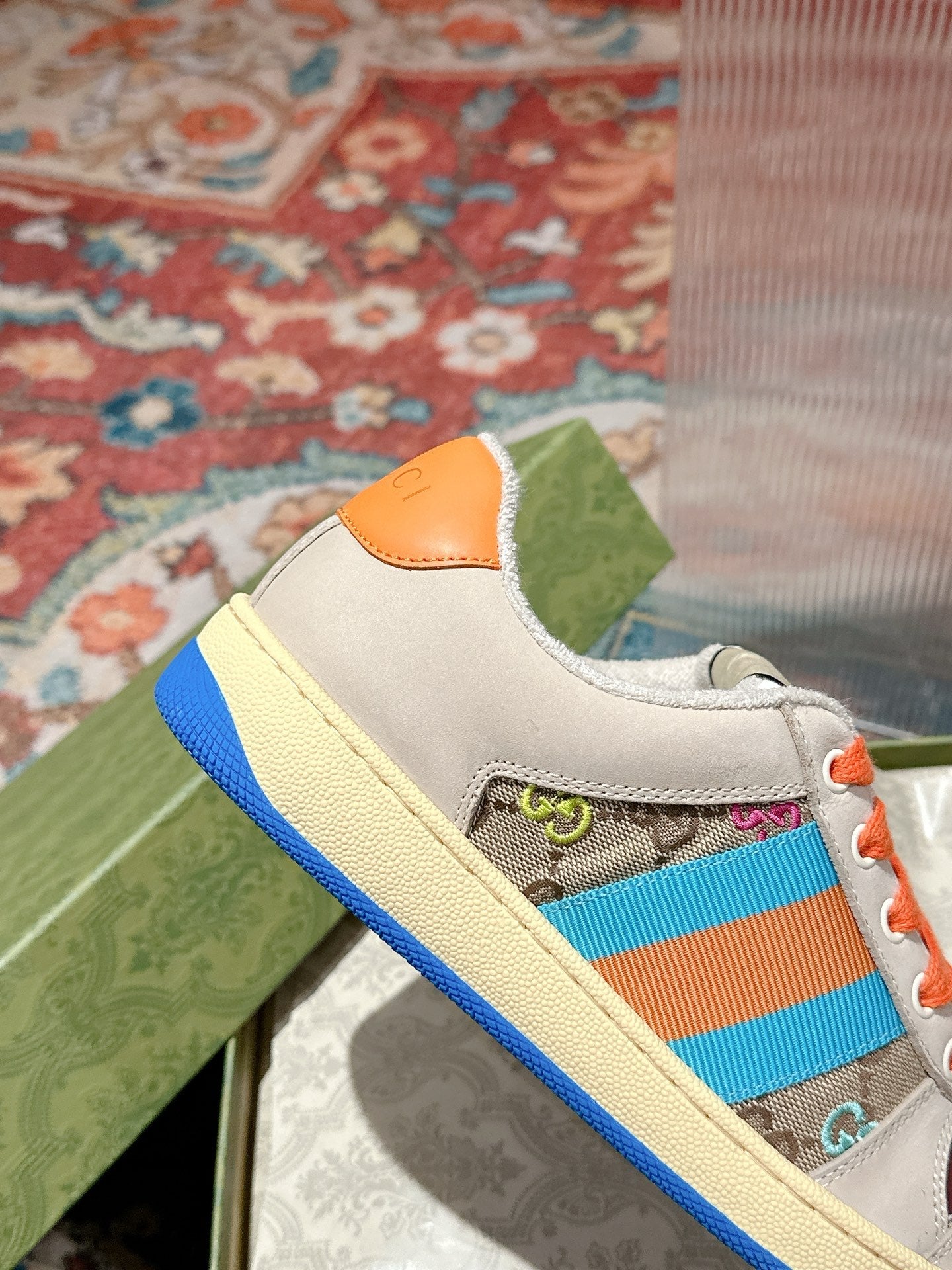 GUCCI 26S SCREENER SNEAKER IN MULTICOLOR SUEDE AND CANVAS STYLE 2