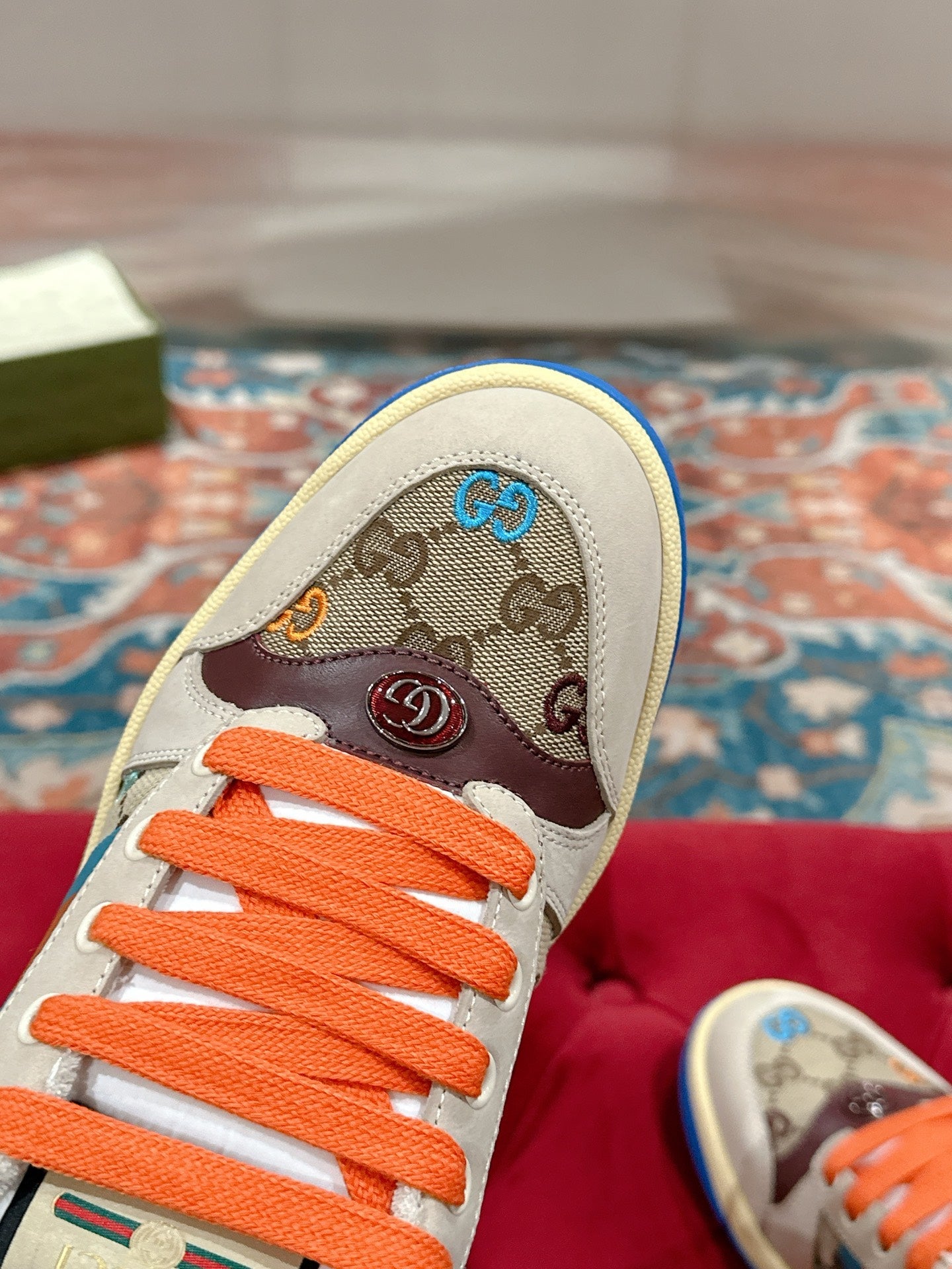 GUCCI 26S SCREENER SNEAKER IN MULTICOLOR SUEDE AND CANVAS STYLE 2