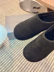 BALENCIAGA 25S AURALEE SLIP-ON 25 MM IN BLACK SUEDE