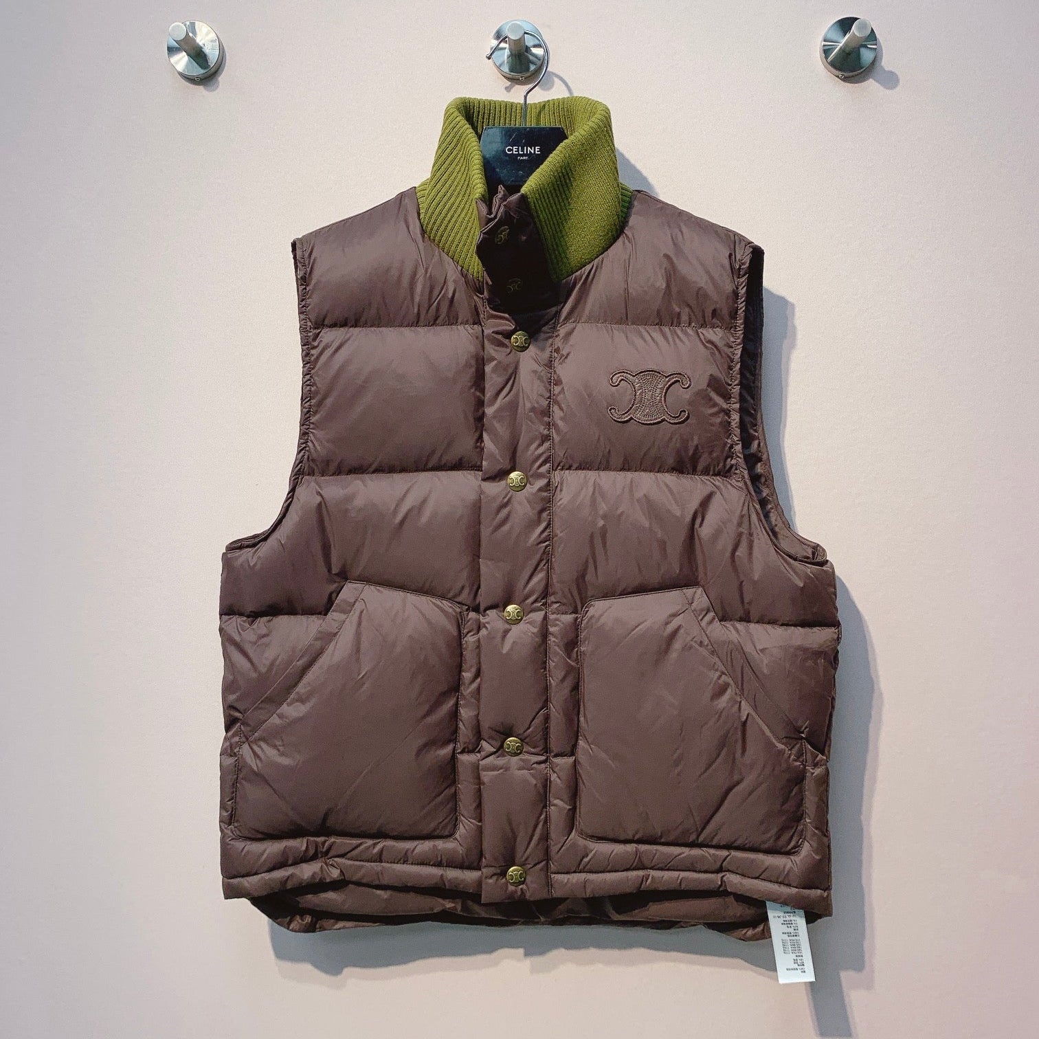 CELINE 25S UFFER VEST WITH KNIT COLLAR 0043