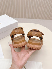 DIOR BACK-STRAP SANDALS 25S IN BROWN CALFSKIN
