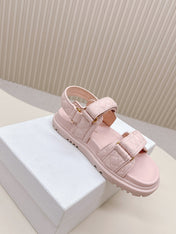 DIOR BACK-STRAP SANDALS 25S IN PASTEL PINK CALFSKIN