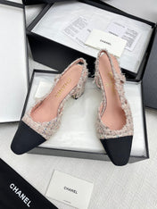 CC SLINGBACK 25S 65 MM IN LIGHT PINK TWEED